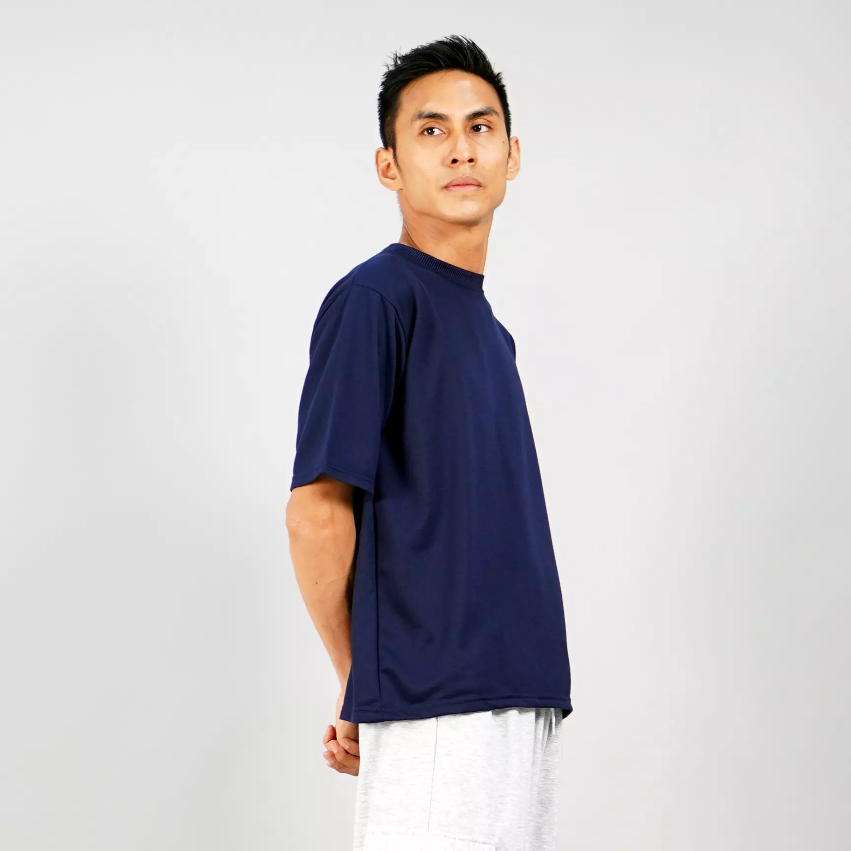 GEORGE Baju Kaos Pria Polos T-Shirt Lengan Pendek Pria TShirts Casual Basic - NAVY