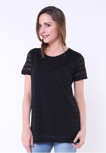 Gee Eight Black Lace Tees (T3140)