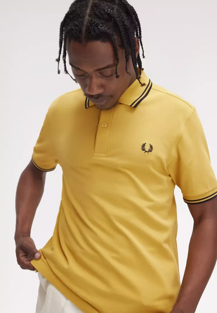Fred Perry M3600 Twin Tipped Fred Perry Shirt (Honeycomb / Navy / Navy)