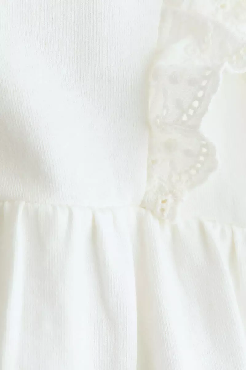 Frill-trimmed cotton dress