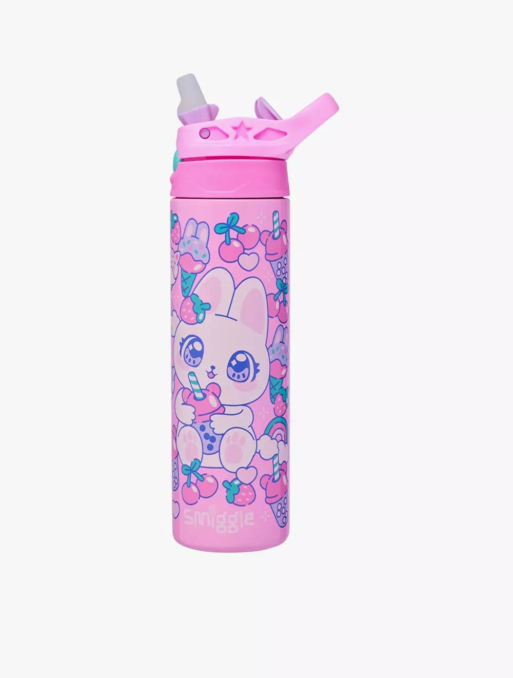 Smiggle Bright Eyes Insulated Stainless Steel Flip Drink Bottle 520Ml - IGL457598PNK