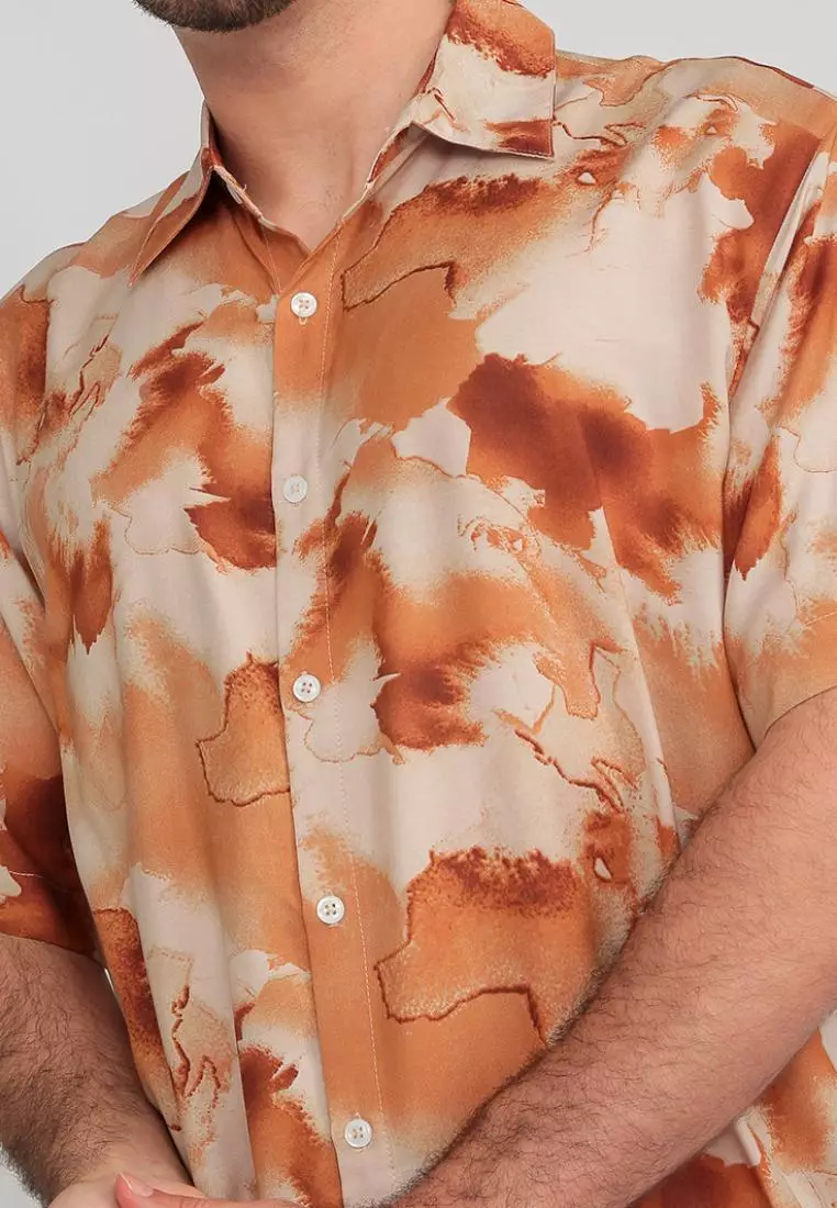 Nade Japan NTA67 Kemeja MKM Men Basic Tie Dye Coklat