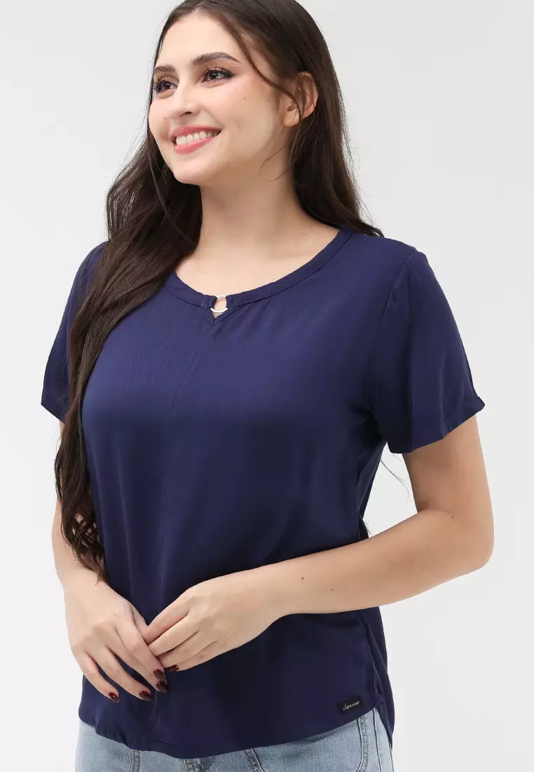 Single Twill Woven Short Sleeves Blouse