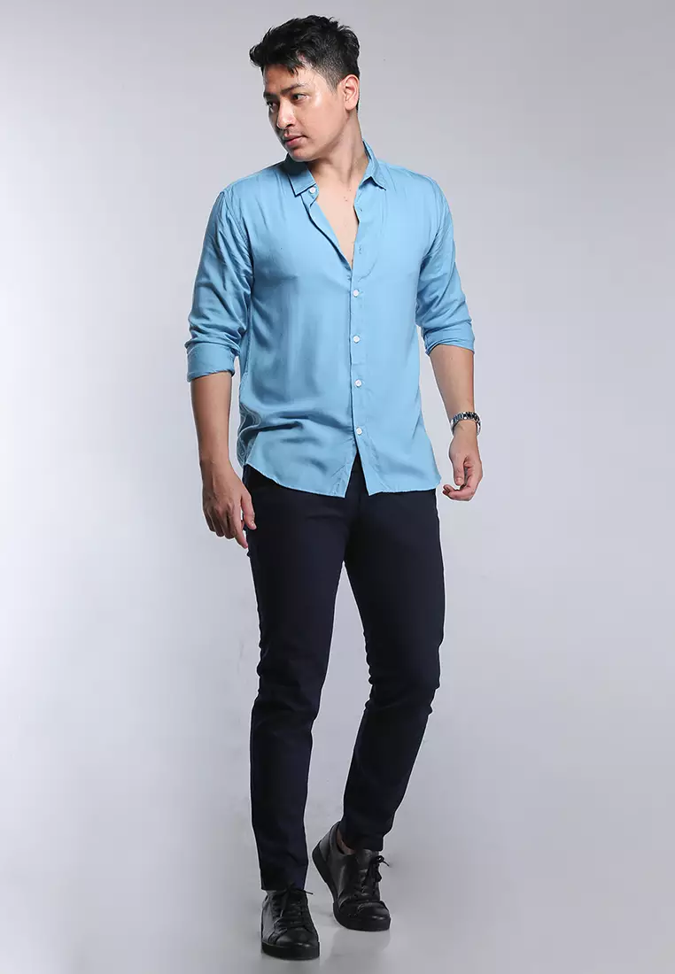 Viscose Arctic Blue Casual Shirt