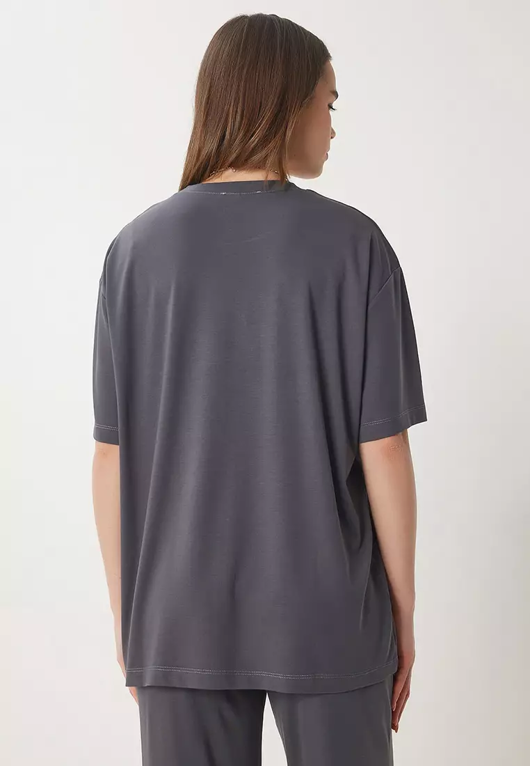 Oversize Knitted T-Shirt Trousers Set