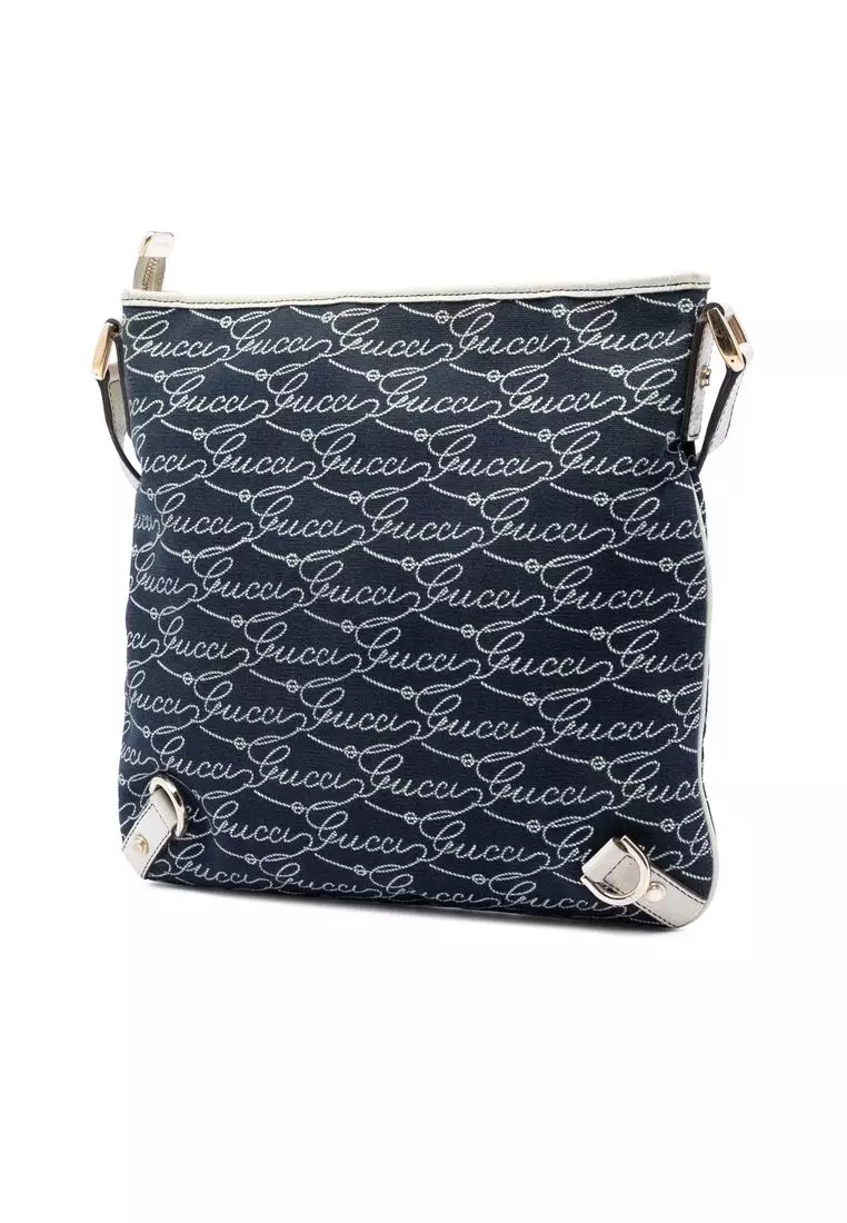 Pre-Loved Gucci 85th Anniversary Denim Abbey D Ring Crossbody