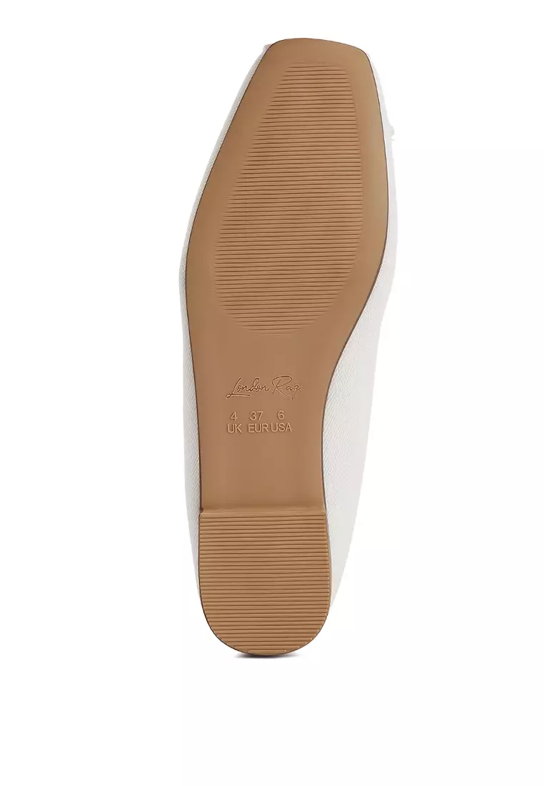 Beige Criss Cross Strap Ballet Flats