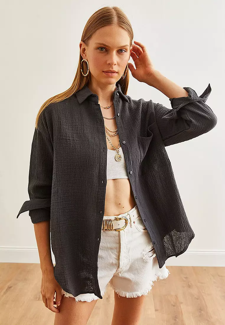 Oversize Basic Muslin Shirt
