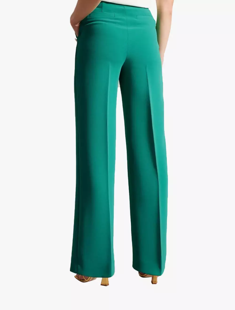 Jual Ted Baker LLAYLAT Embossed Button Wide Leg Trousers - Green ...