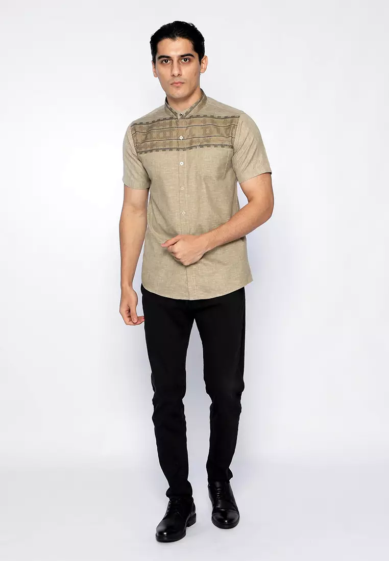 Casella Baju Koko Pria Lengan Pendek Exclusive Premium Horizontal Hadid 4042 Olive
