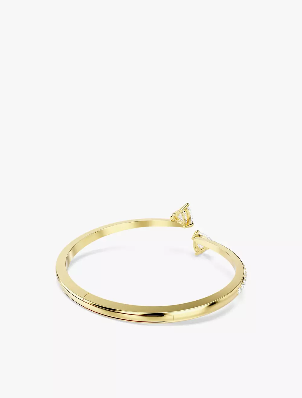 Mesmera Bangle, Heart, White, Gold-Tone Plated
