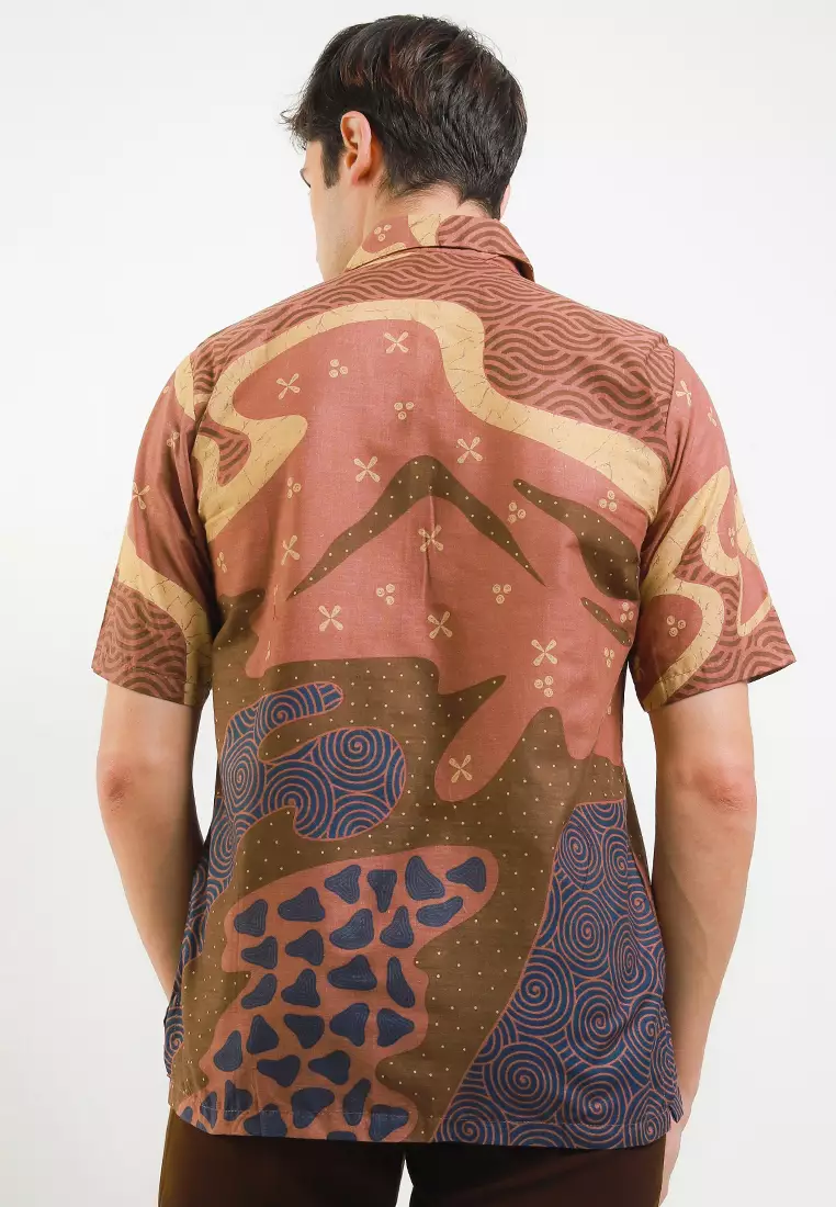 Viona Kemeja Batik Premium Pria Casual Modern Lengan Pendek