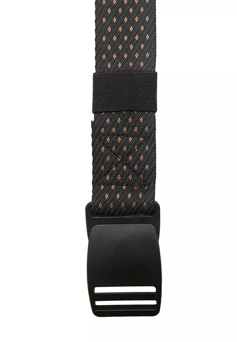Ilo Aksesoris Fashion Pria Ikat Pinggang Motif Polka Material Canvas ORIGINAL - Black