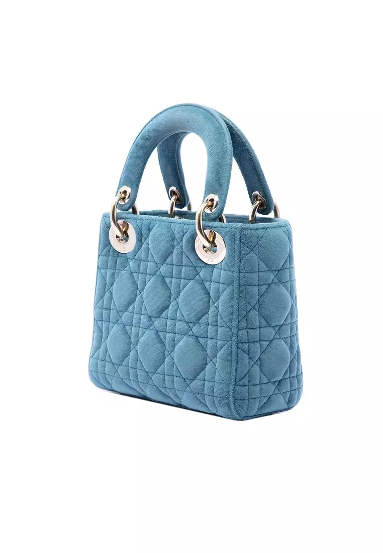 Pre-Loved Dior Mini Velvet Cannage Lady Dior