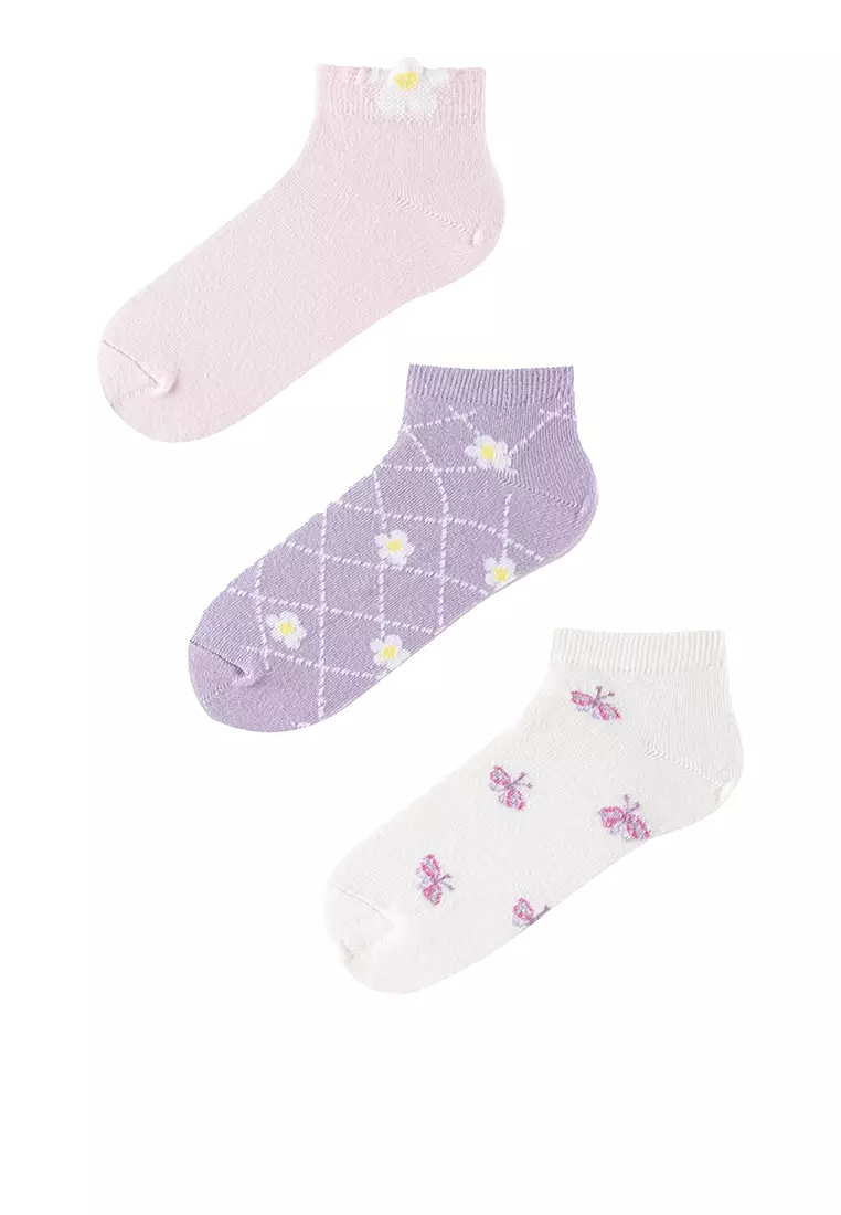 Penti 3-Pair Pastel Floral Socks 2024, Buy Penti Online