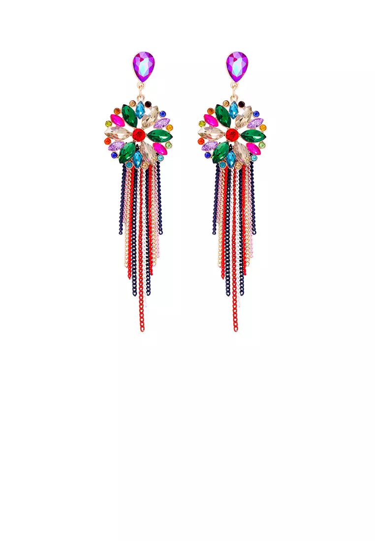 Rainbow outlet tassel earrings