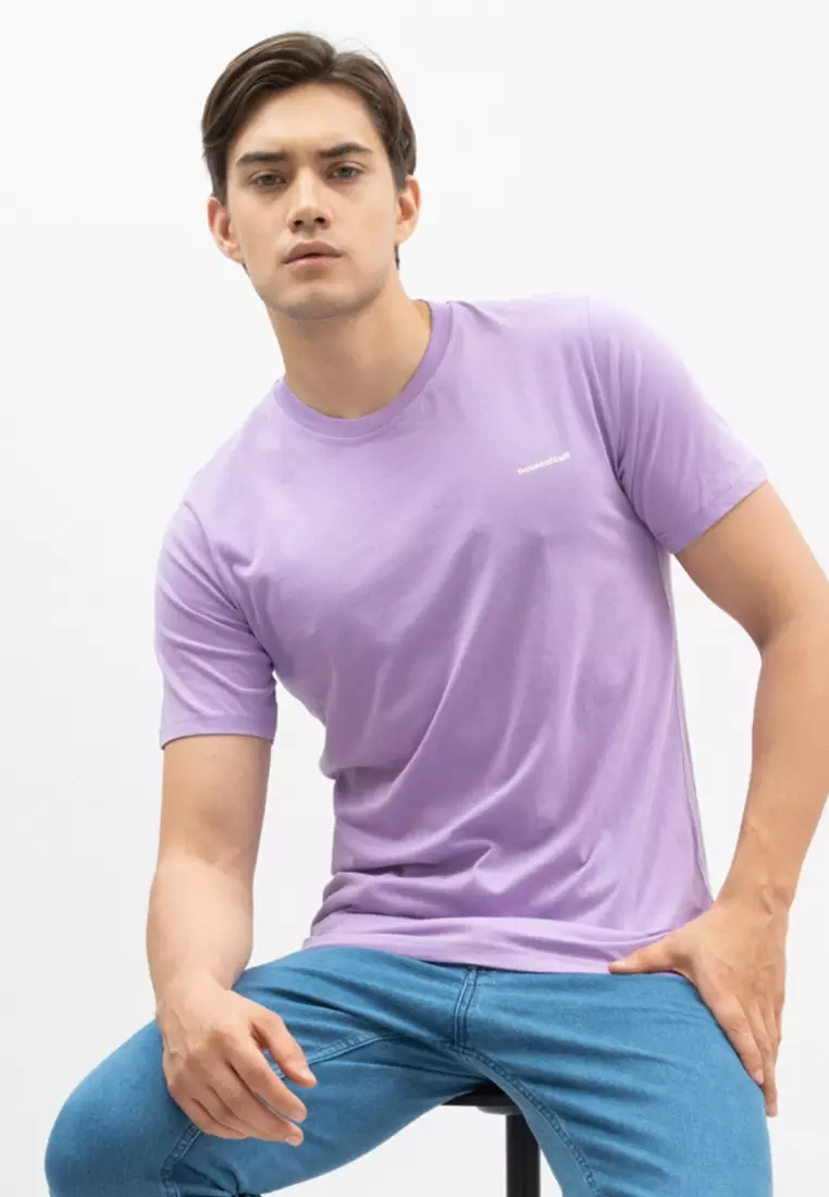 Kaos Polos Pria Premium Katun Combed Lengan Pendek Lilac
