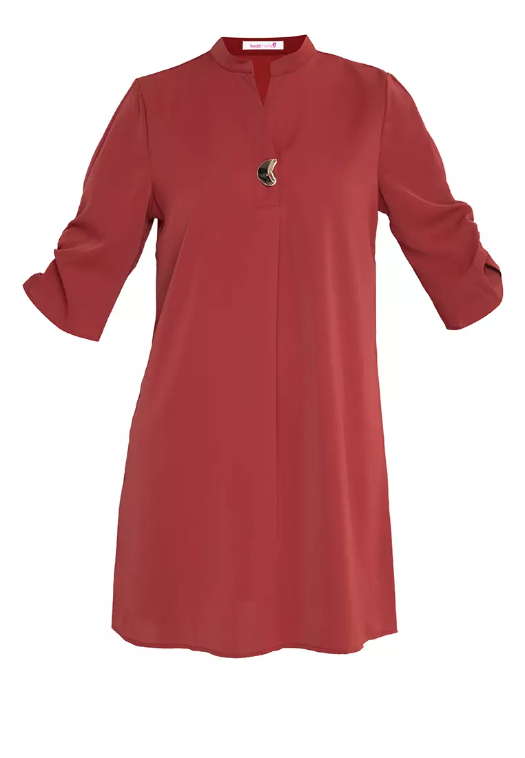 Buy BADOMODA Cansu Mandarin Collar Shirt Dress With Accent Button 2024