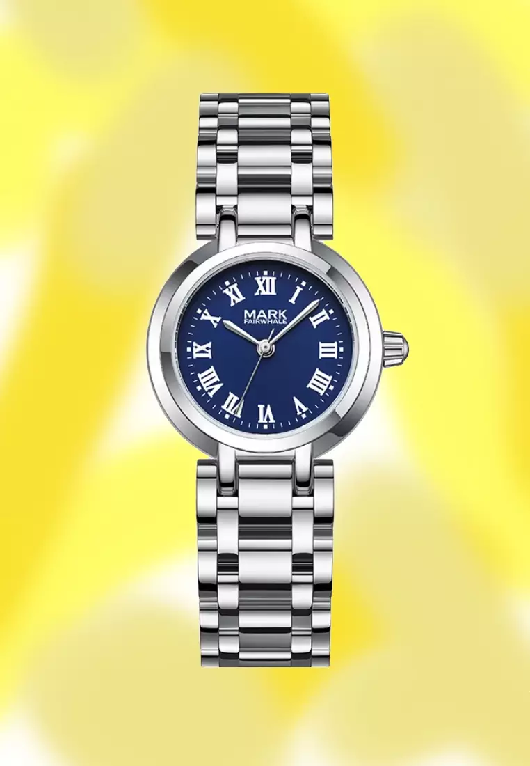 Ladies Stainless Steel Quartz Watch, 23mm, Navy Blue Dial, Metal Bracelet