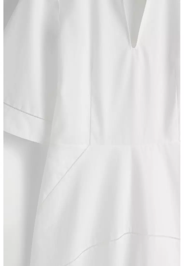 EMBROIDERED PIMA COTTON MIDI DRESS