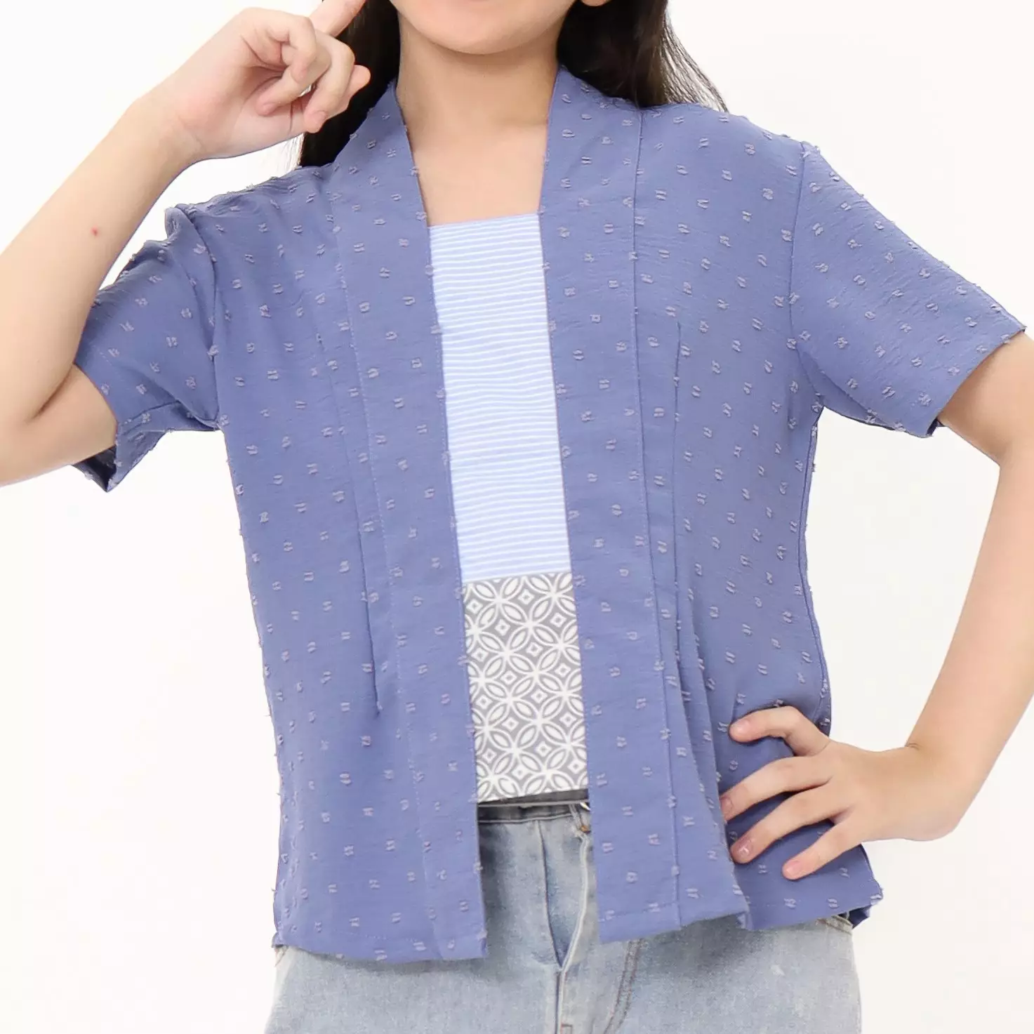 Blouse Batik Anak Perempuan - Atasan Batik - Bhatara Batik Yasmine - Baju Batik Modern Lengan Pendek