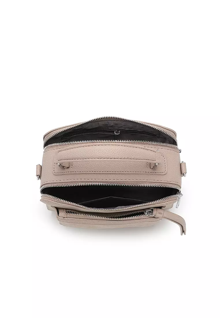 Women's Top Handle Bag / Sling Bag / Crossbody Bag / Shoulder Bag (Tas Tangan Wanita / Tas Selempang Wanita / Tas Bahu Wanita) - Krem