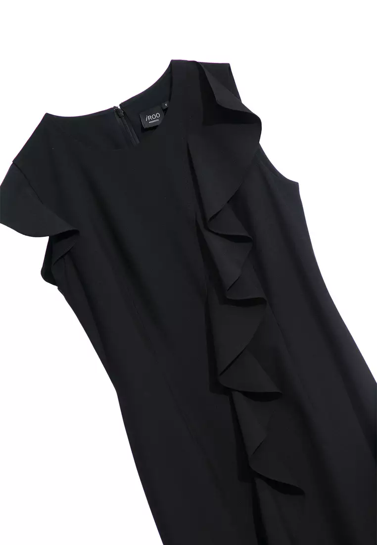 Ruffle Detail Side Slit Dress