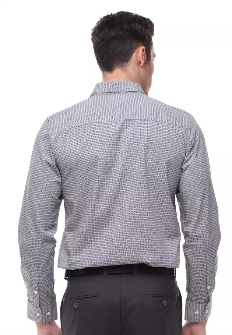 Johnwin - Kemeja Formal - Kemeja Pria - Lengan Panjang - Abu - FSH.650.K371.604.C-L/S