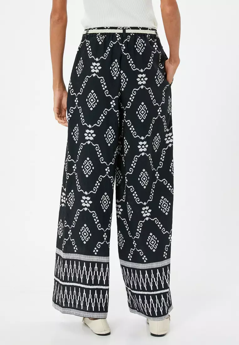 Printed Wide Leg Trousers