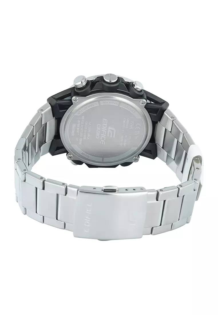 Casio Edifice Sospensione ECB-40D-1A Jam Tangan Analog Digital Pria Smartphone Link - All Stainless Steel