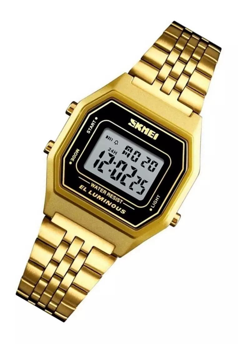 Jam Tangan Kasual Digital Pria Waterproof 30m Strap Tali Material Stainless Steel SJ79 ORIGINAL