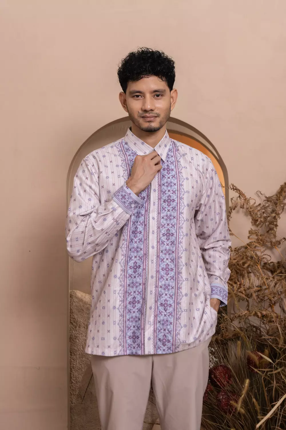 Klamby - Kalola Long Shirt Men Lilac Hint