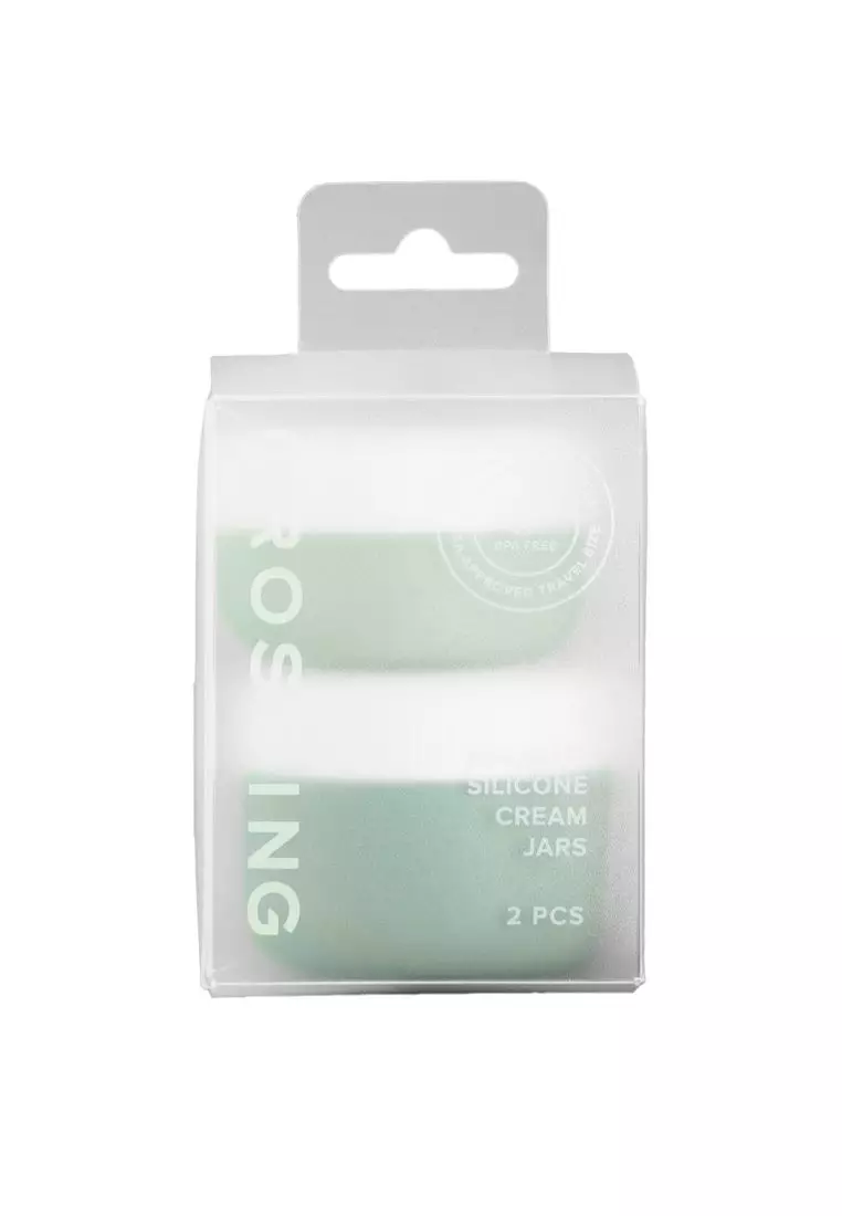 Crossing Silicone Leak Proof TSA Approved Travel Size Cream Jar 30/40 ml (2 Pack)  Mint/Sage Green