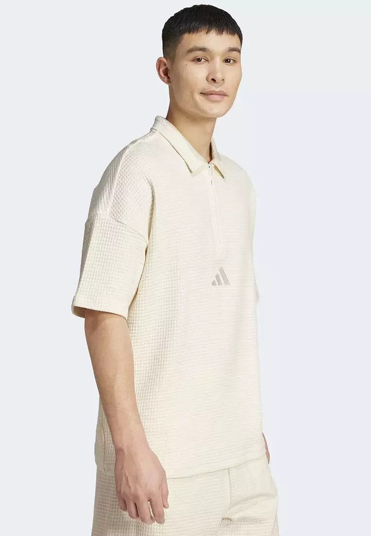 All SZN Waffle Knit Half-Zip Polo Shirt