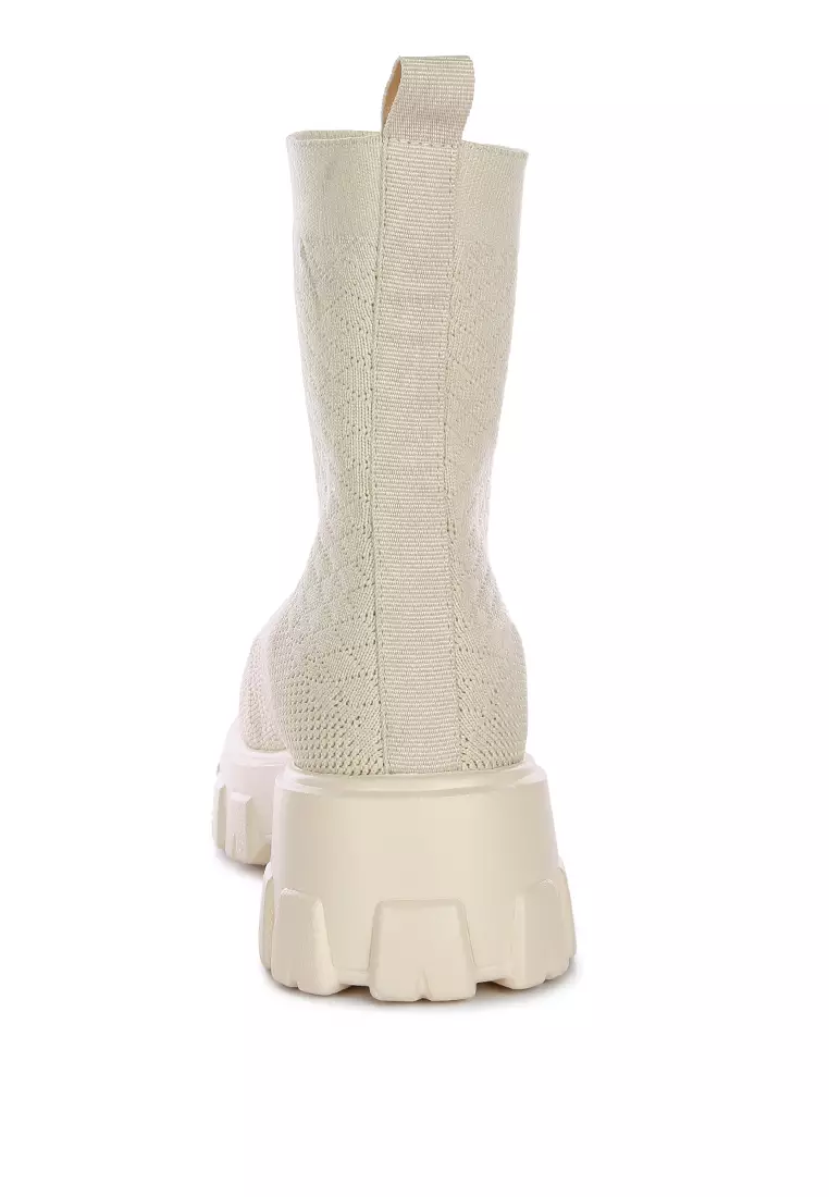 White on sale knit boots