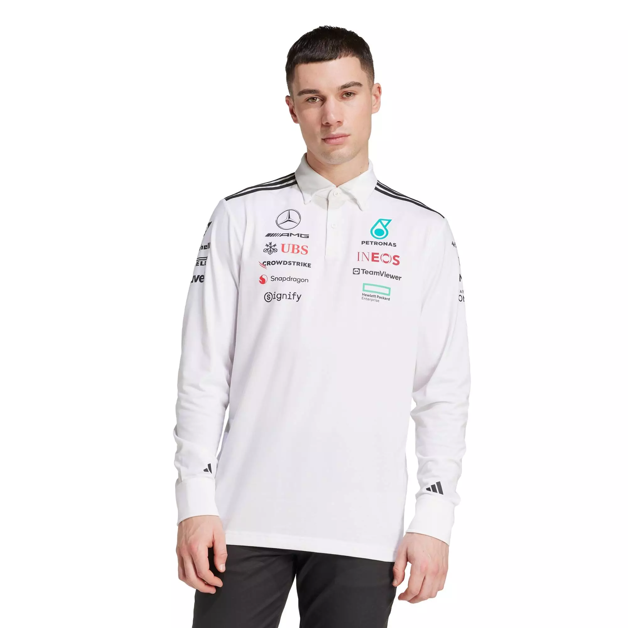 Motorsport MERCEDES - AMG PETRONAS FORMULA ONE TEAM POLO LONG SLEEVE Men White JX0757