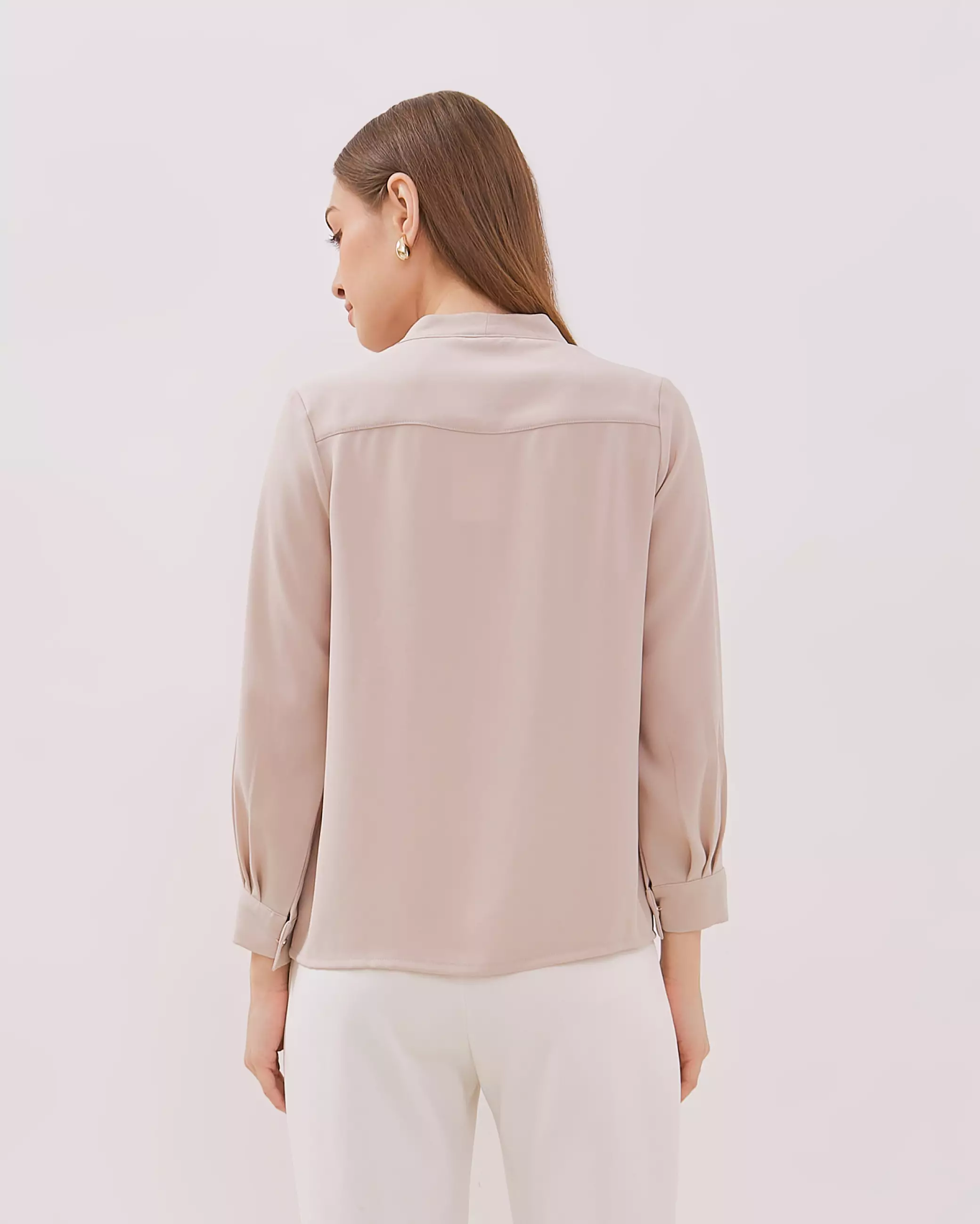 Urban Exchange Yudith Cream Blouse - Blouse Cream Lengan Panjang