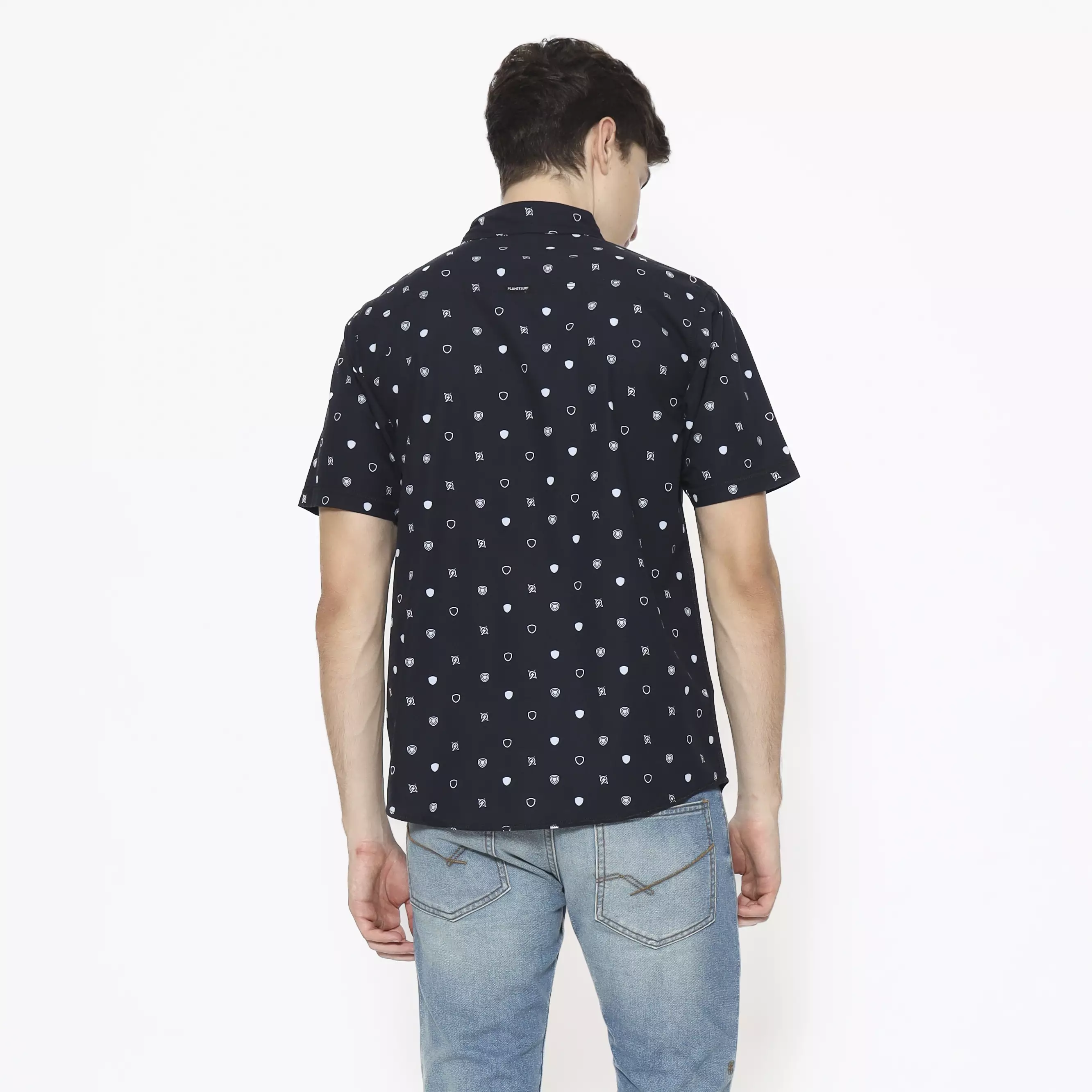 Planet Surf Clothing Kemeja Lengan Pendek Glanzen Men Shirt Black Planet Surf