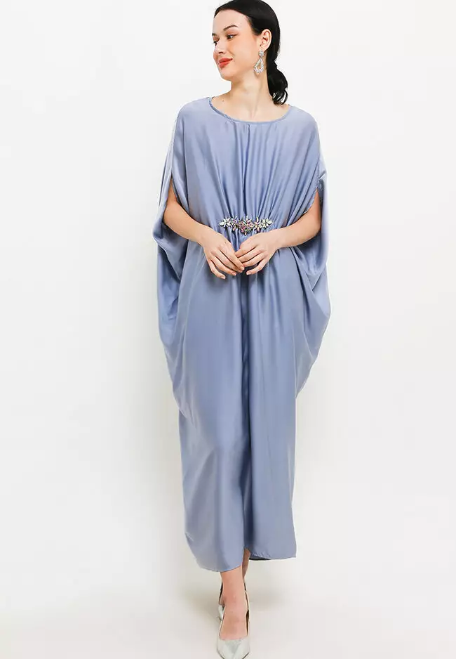 Sateen Kaftan With Crystal Detail