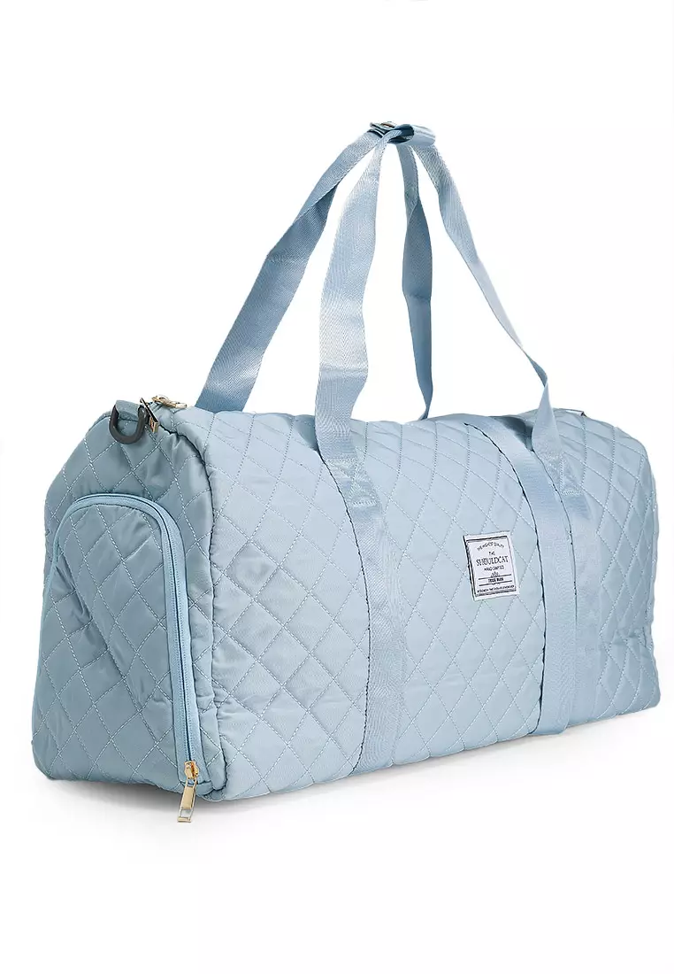 Quilted Travel Duffle Gym Bag with Pouch