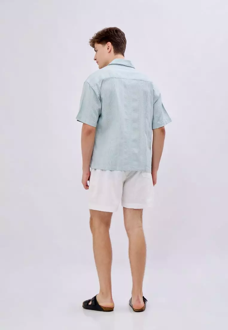 Elnido Celana Pendek Pantai Linen Pria Putih | Linen Beach Shorts Men White