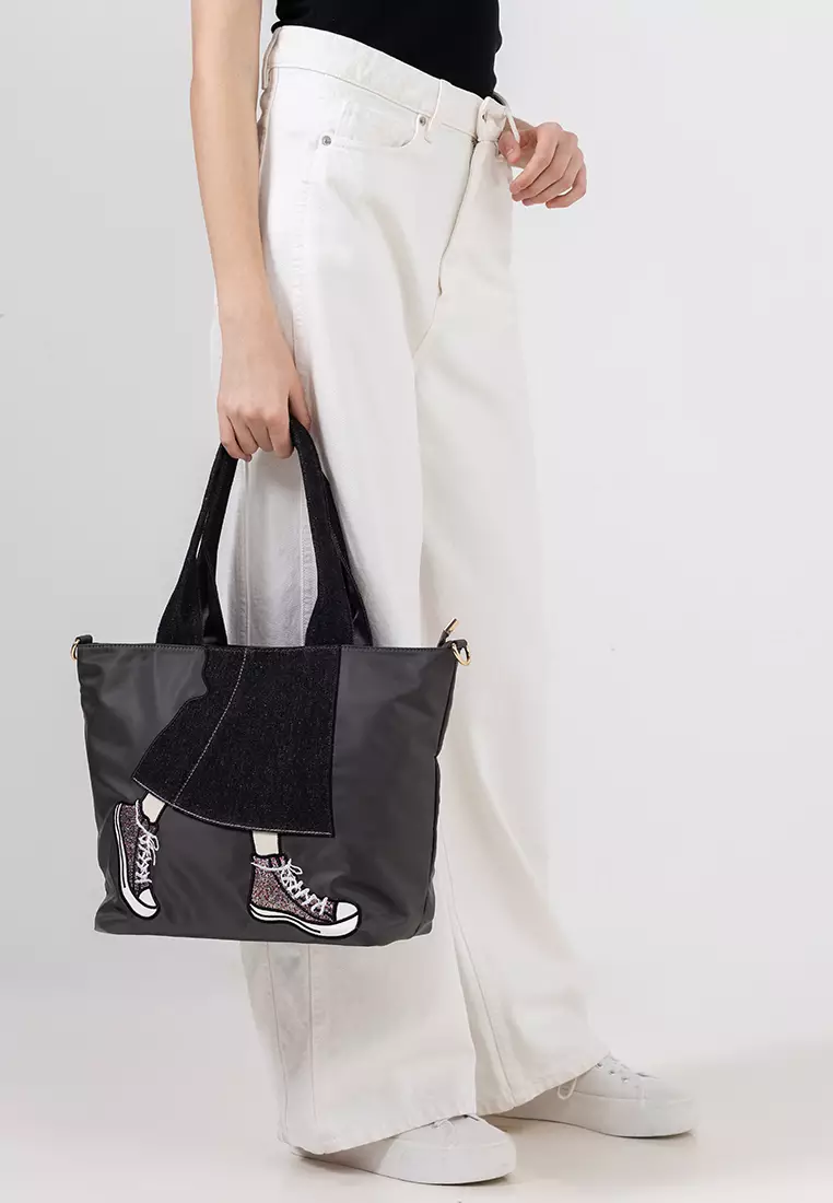 Embroidery Convertible Tote Bag