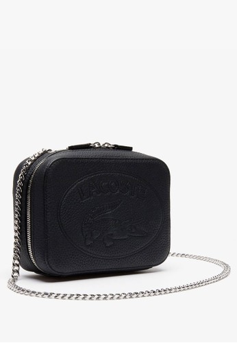 Jual Lacoste Lacoste Women S Croco Crew Grained Leather Zip Shoulder Bag Original Zalora Indonesia