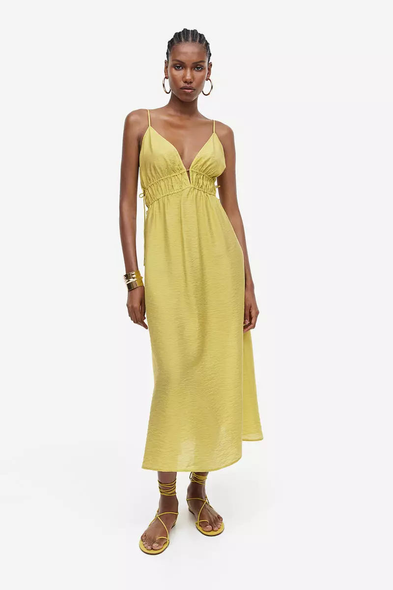 Drawstring detail dress