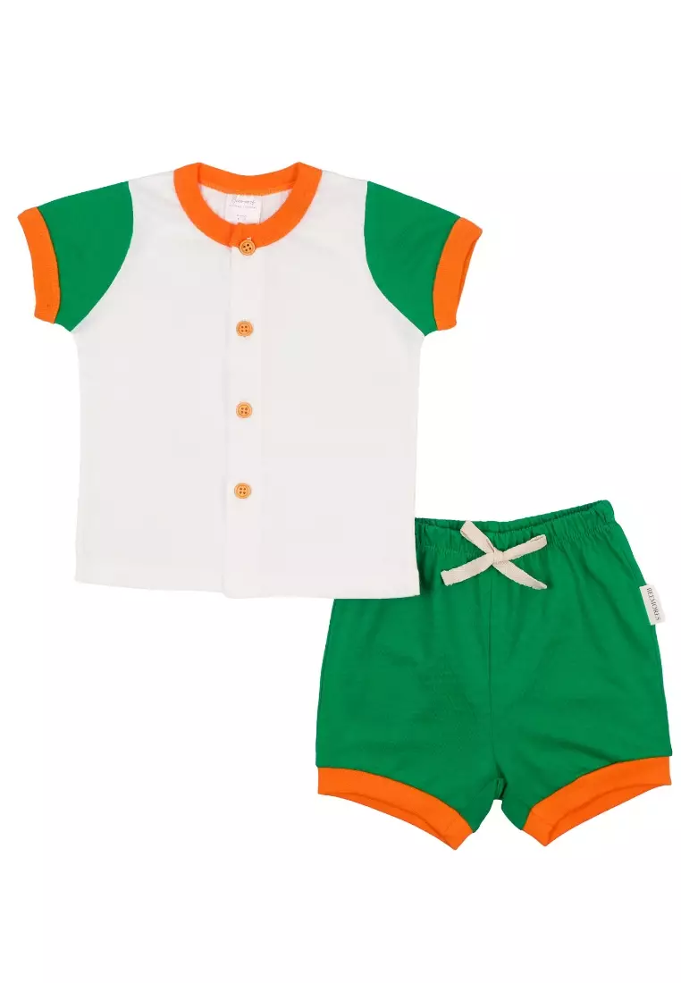 White and green shorts sale