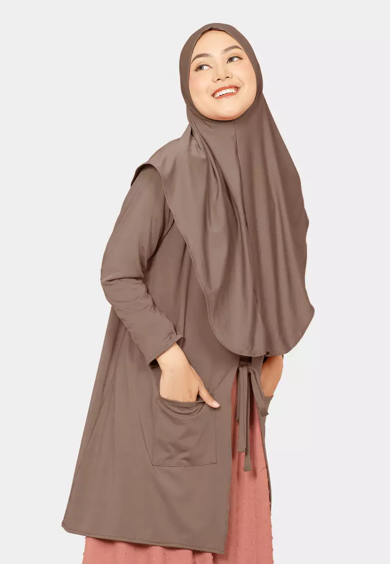Zelena - Lyora Hijab Outer | Cardigan Bergo Kerudung Wanita - Milo Choco