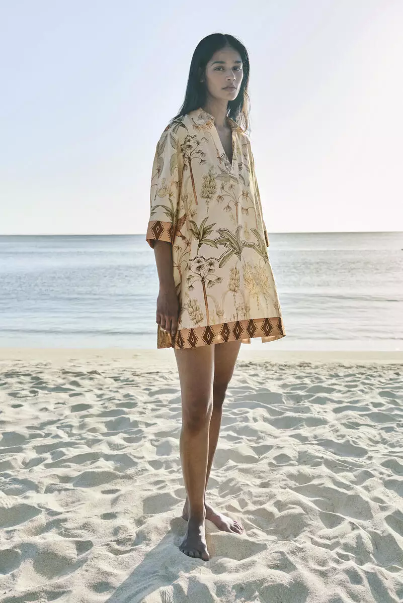 hm beach dress Buy H&M Loose-fit tunic 2026 Online Mini dress Color:purple leaf cover up Black Ruffle Dress Bardot and a straight hem. november_2025_mailer