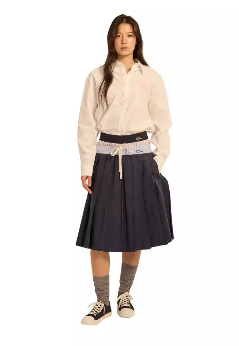Cotton Poplin Shirt - White Pink