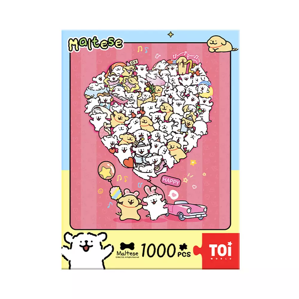 TOI MALTESE PUZZLE PUPPY BALLOON SET 1000 PCS 23000 - PINK