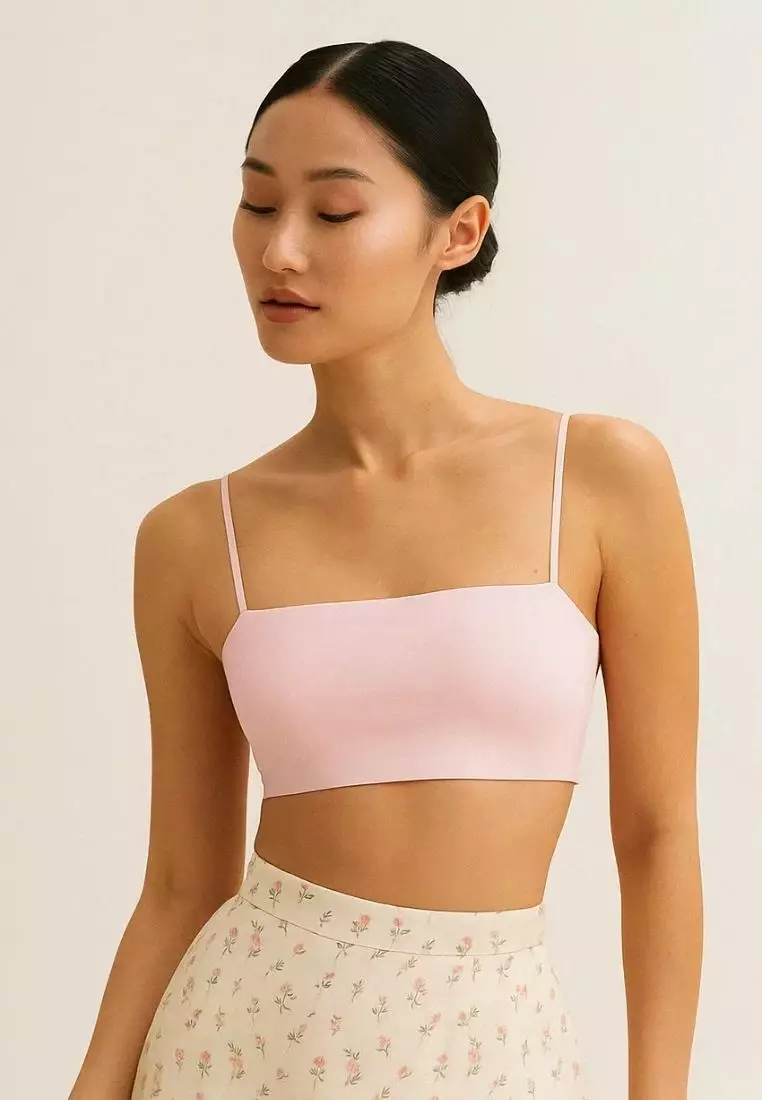 2 Pack Premium Agnes Ice Silk Bralette Inner Top Tube Top in Pink and Grey